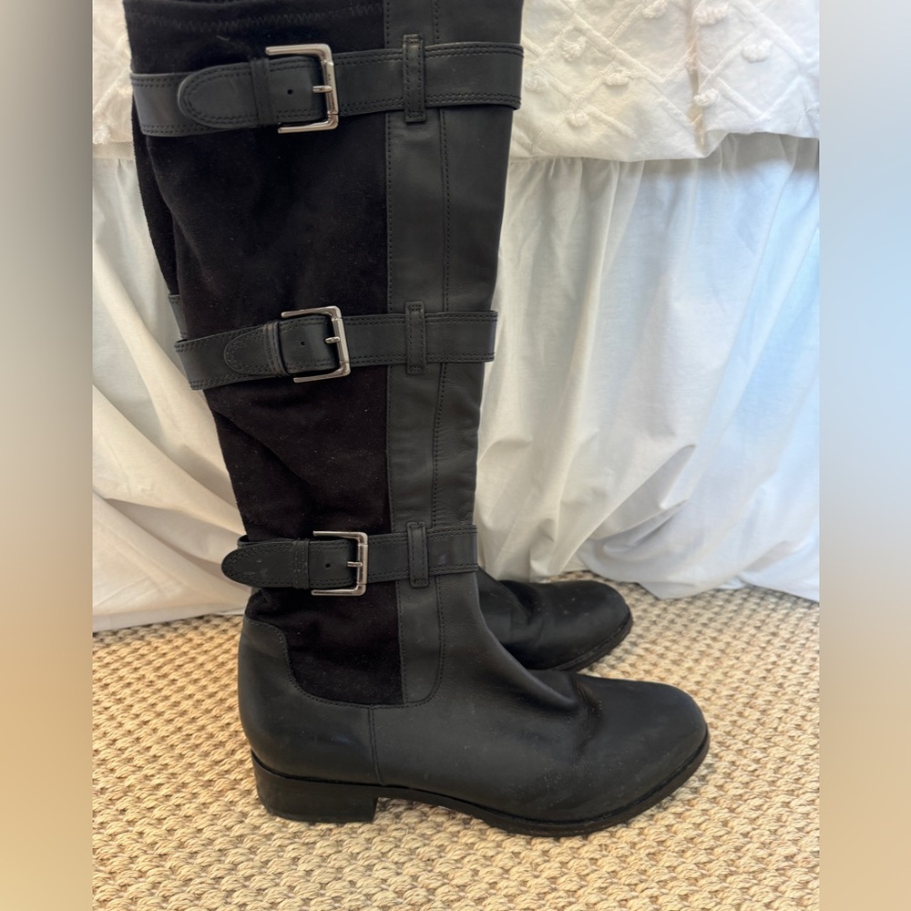 Cole Haan x Nike Air Whitley Black Buckle Women Boot Size 9.5